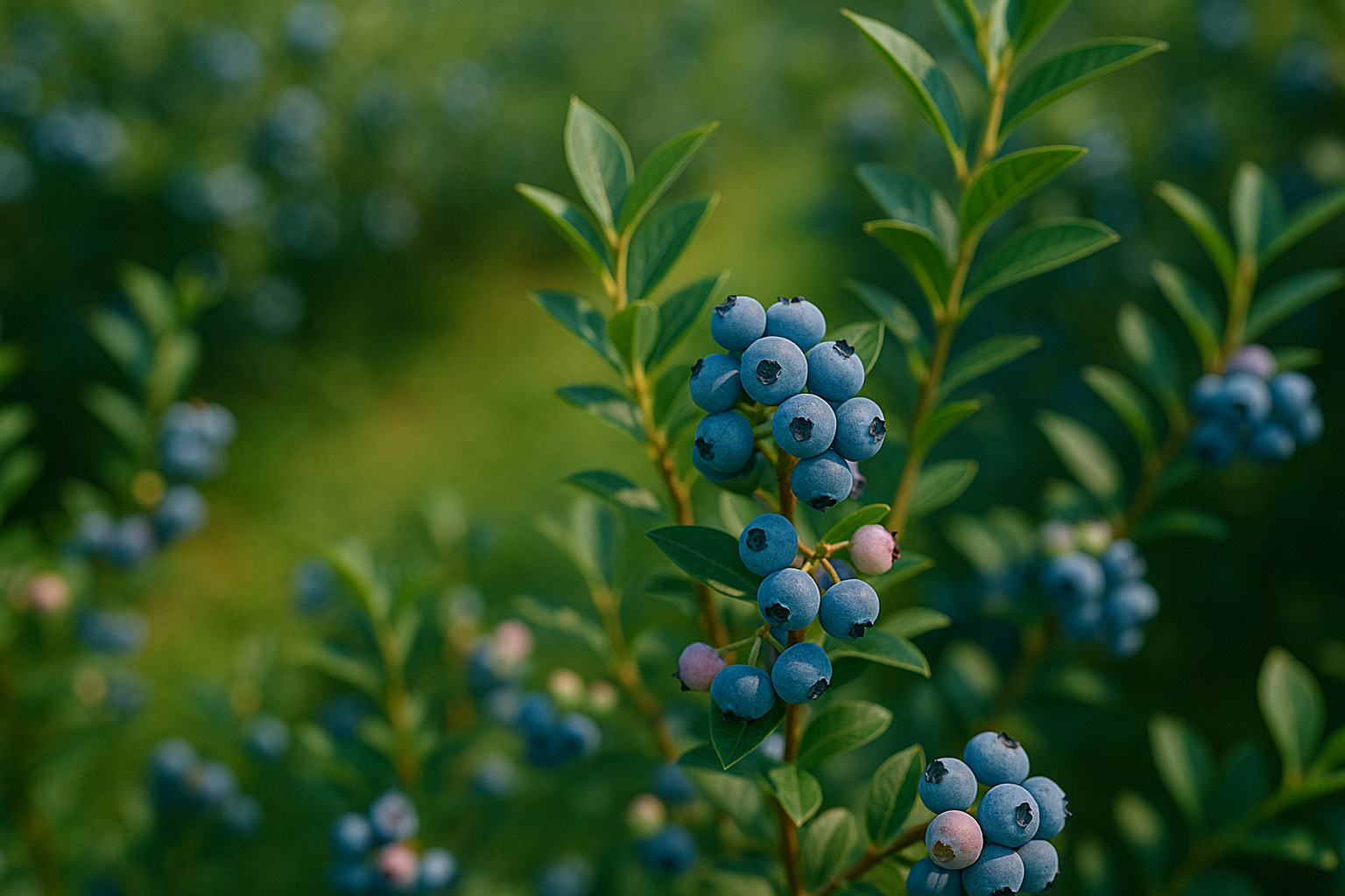 Close-up of blueberry bush
